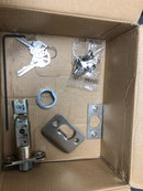 Kwikset 405BRNLSQT-15S Breton Single Cylinder Keyed Entry Door Lever Set with Square Rose - Satin Nickel