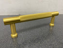 Belwith Keeler B079429-BGB Verge 3-3/4" Center to Center Solid Brass Diamond Knurled Cabinet Bar Handle / Drawer Bar Pull - Brushed Golden Brass