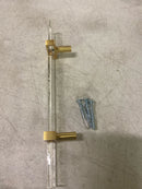 Sietto P-1900-9-SB Adjustable Center to Center 9 Inch Long Handle Cabinet Pull with Clear Glass - Satin Brass