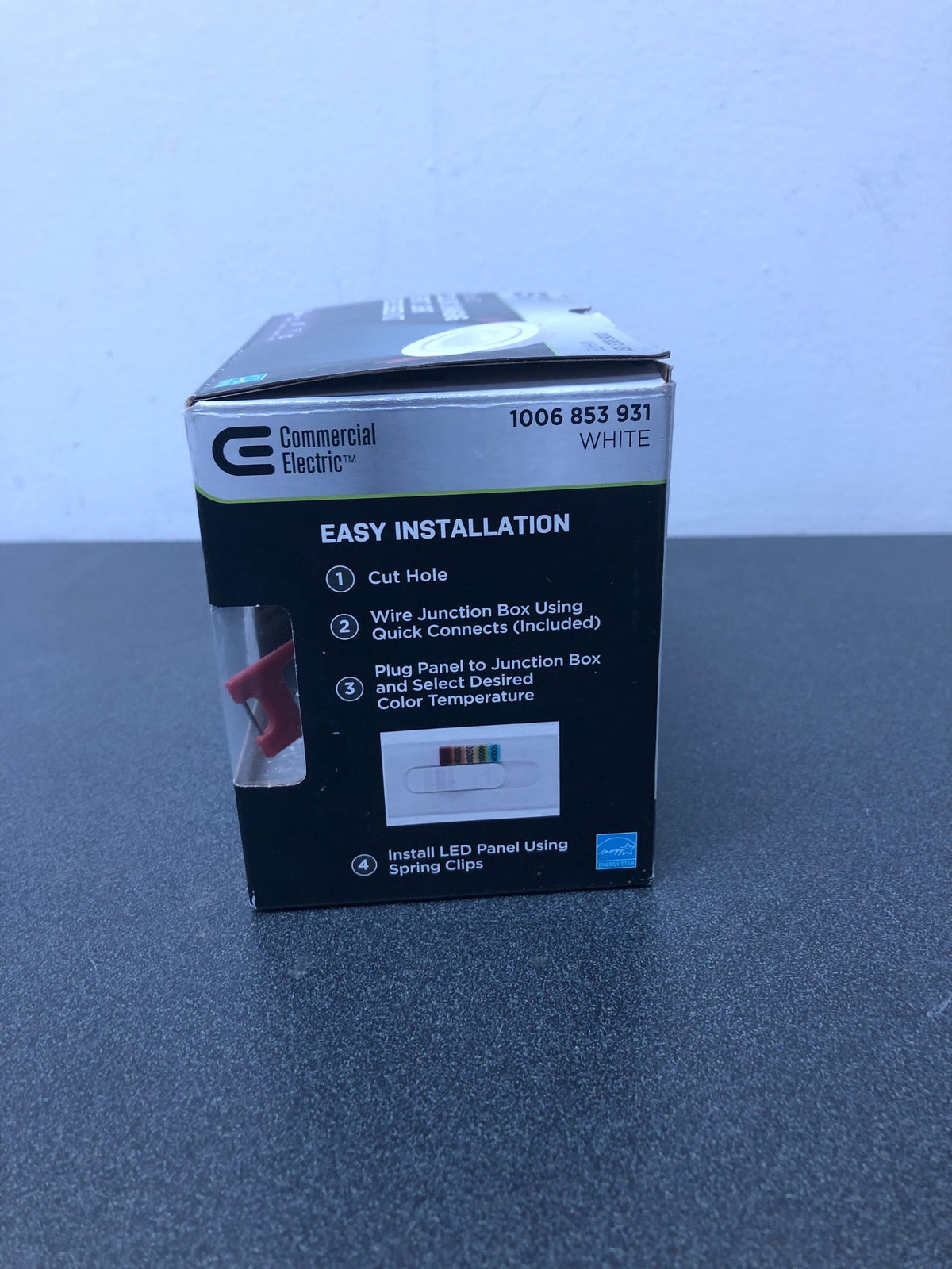 Commercial electric 91916 3 in. Selectable CCT New Construction and Remodel Color Ultra-Spot Canless Recessed Integrated LED Kit