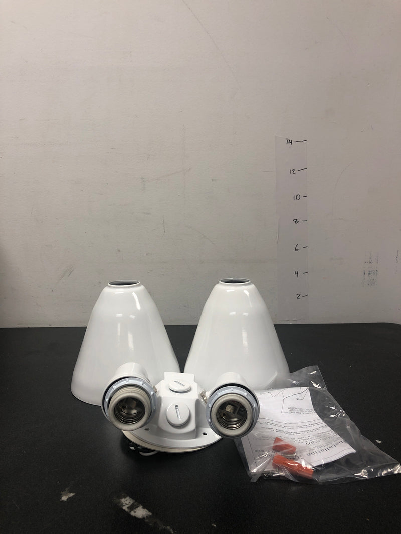 Progress Lighting P5203-30 2 Light Dual Head Flood Light with Metal Adjustable Shades - White