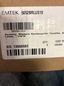EMTEK Modern Rectangular Rosette Dummy, Pair with Matching Finish Breslin Lever - Choice of 7 Finishes - 5052BRLUS19 - Flat Black (US19)