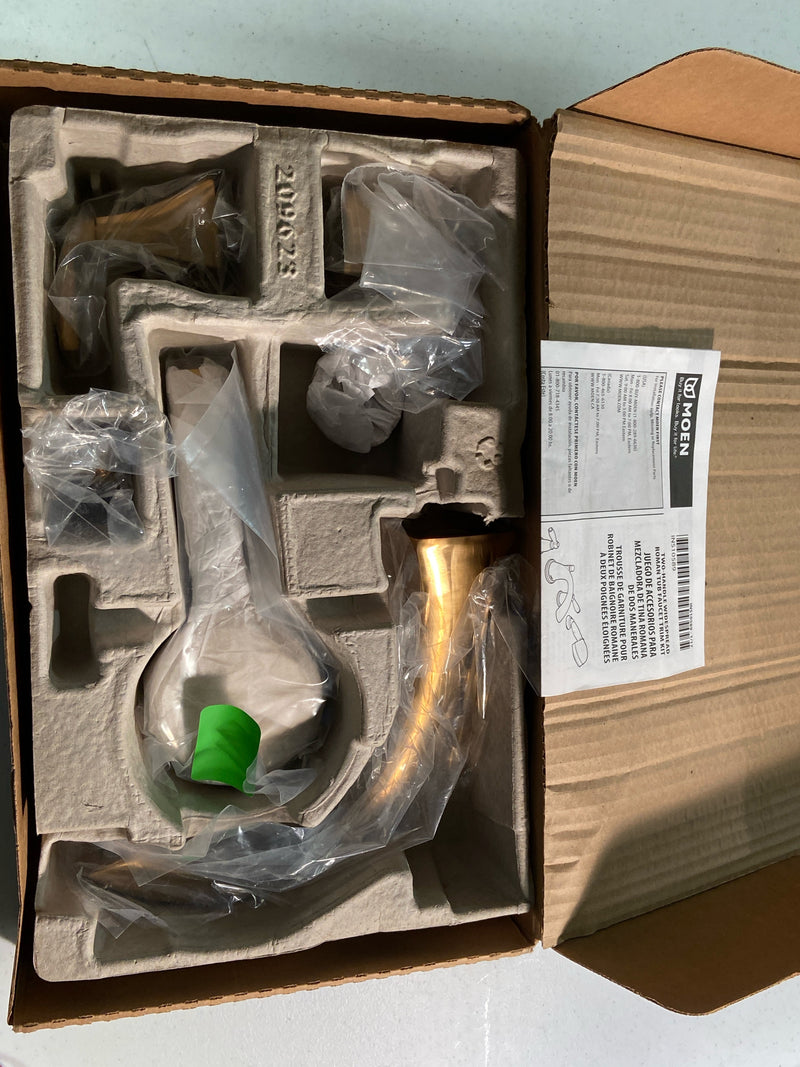 Moen T694BG Voss 2-Handle Deck Mount Roman Tub Faucet Trim Kit, Valve Required, Including Single Function Handshower, Brushed Gold