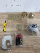 EMTEK Concealed Fastener Modern Rectangular Rosette Passage Set with Matching Finish Round Knob - Choice of 7 Finishes - C5112ROUUS4 - Satin Brass (US4)