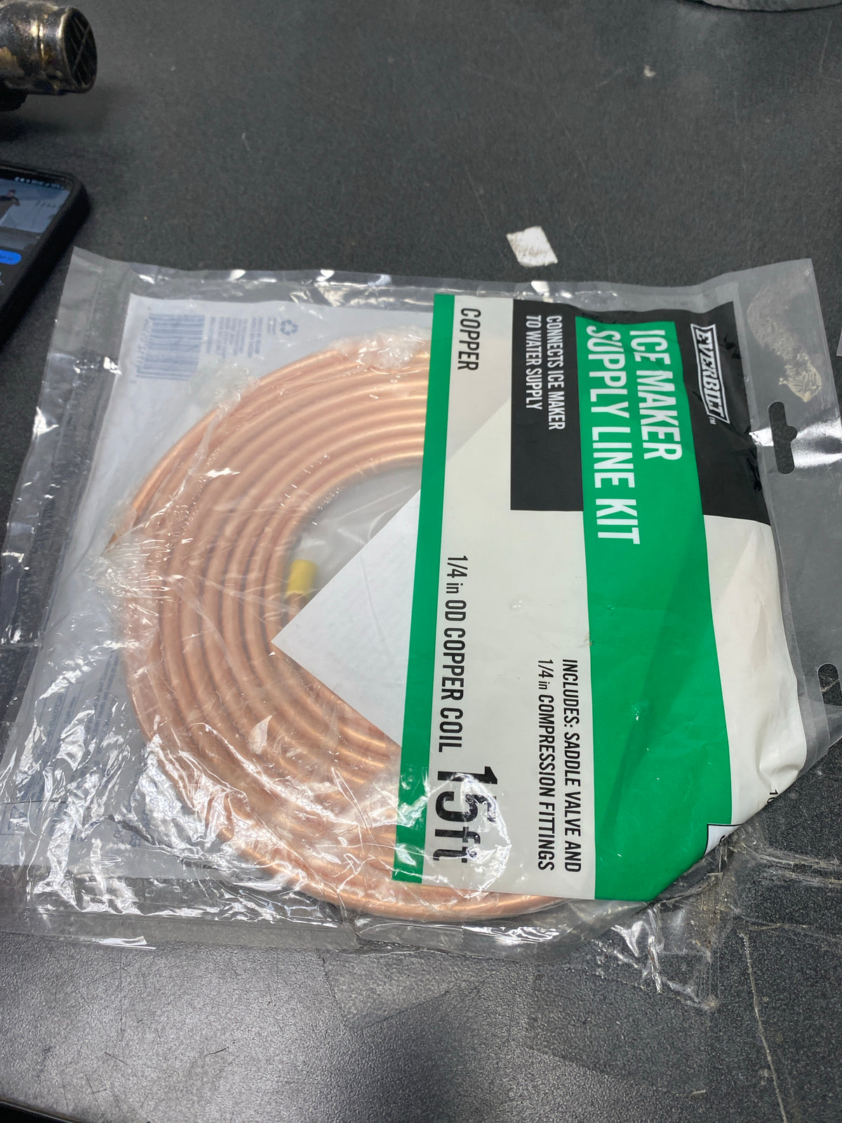Everbilt 7251-15-14-KIT-EB 1/4 in. COMP x 1/4 in. COMP x 15 ft. Copper Ice Maker Installation Kit