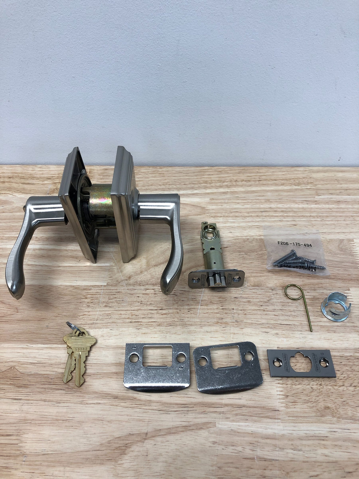 Schlage F51A F Series Avila 619 ADD Addison Deco Rose Entry Door Lock Satin Nickel