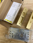 Emtek 2155US4138 Narrow Modern Rectangular 7-1/4 Inch Privacy Mortise Pocket Door Lock for 1-3/8" Thick Doors - Satin Brass