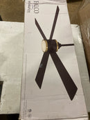 MinkaAire F796L-CL/SBR Falco 54" 4 Blade LED Indoor Ceiling Fan with Remote Included - Coal / Soft Brass