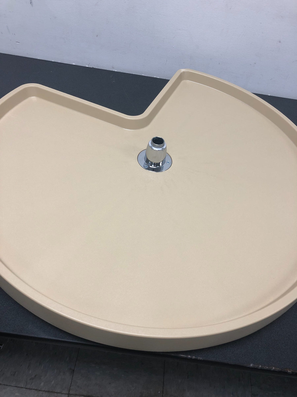 Rev-A-Shelf 6421-28-15-52 6421 Series 28 Inch Pie Cut Single Lazy Susan Shelf with Bottom Mount Hardware - Almond