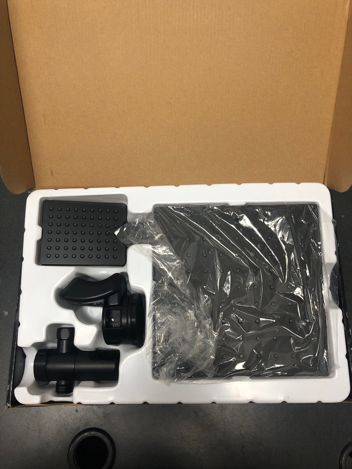 Glacier bay HD58302-1710H Modern 1-Spray 7.9 in. Dual Tub Wall Mount Fixed and Handheld Shower Heads 1.8 GPM in Matte Black