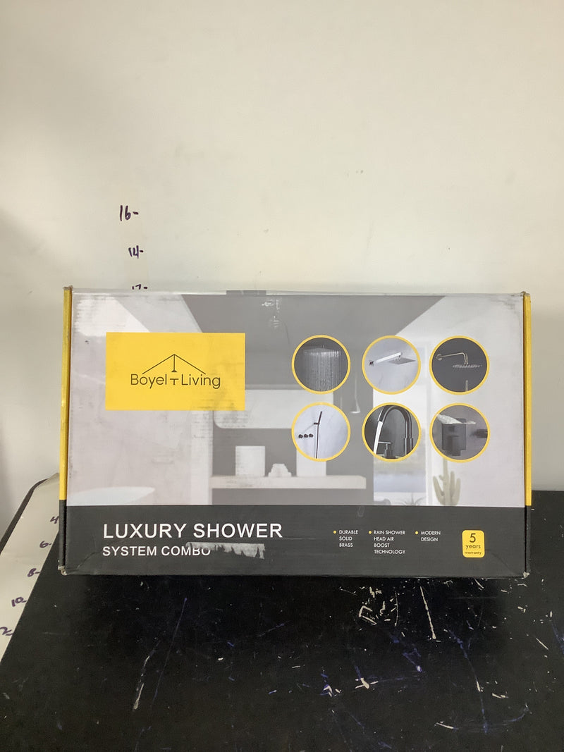 Boyel living BLTF0133-MB Wall Mount Single Handle 1-Spray Tub and Shower Faucet 1.8 GPM with Handheld Shower in Matte Black Valve Included
