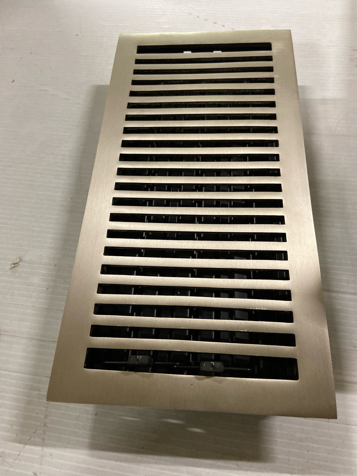 Signature Hardware 485472 6" x 12" Brass Floor Register - Brushed Nickel