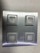 Hampton bay 205517A Garfield 11 in. W x 2.42 in. H Integrated LED Brushed Aluminum Square Track Flush Mount Ceiling Light