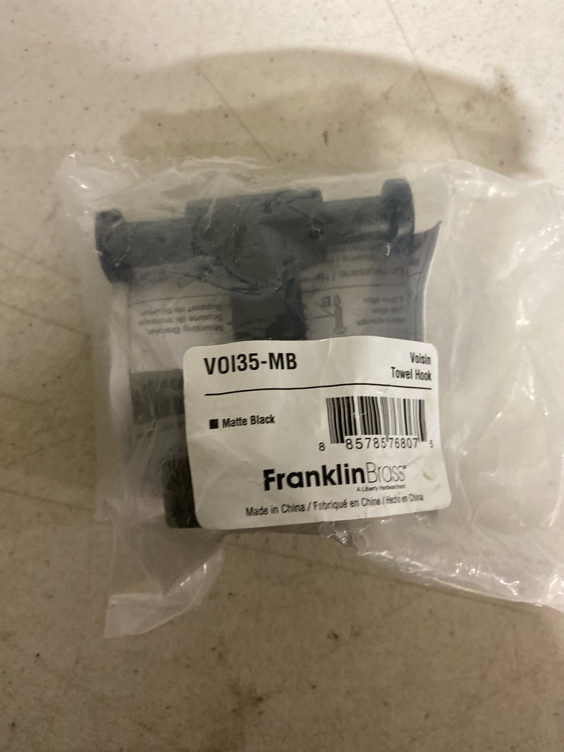 Franklin brass VOI35-MB Voisin J-Hook Towel Hook Bath Hardware Accessory in Matte Black