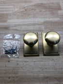 Emtek 8521PUS4 Providence Non-Turning Two-Sided Dummy Door Knob Set with Rectangular Rose from the Brass Classic Collection - Satin Brass