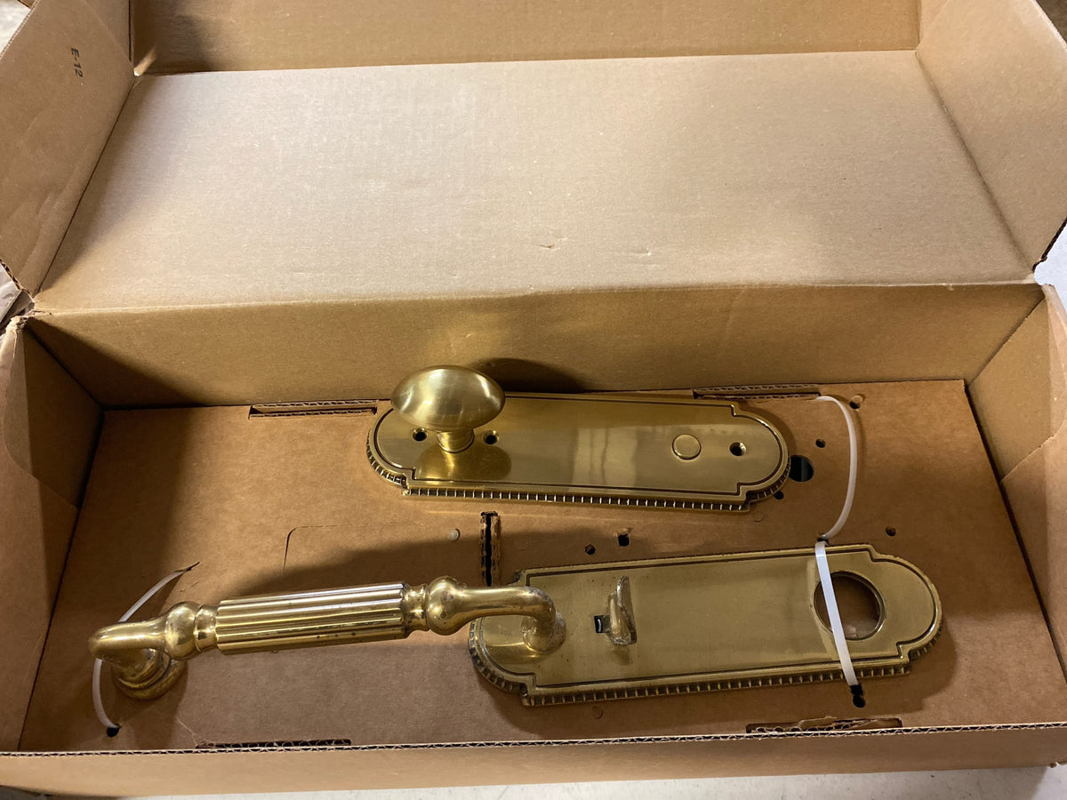 Emtek 4301PVD Orleans Dummy Designer Brass Handleset - Polished Brass