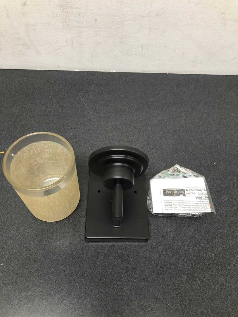 Progress lighting P2959-20 Alexa Collection 1-Light Antique Bronze Bath Sconce with Etched Umber Linen Glass Shade