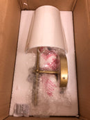 Elegant Lighting Mel 15" Wall Sconce with Linen Shade