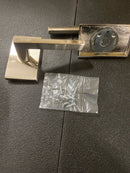 Emtek 505HLOUS15 Modern Rectangular Rosette Helios Reversible Non-Turning Two-Sided Dummy Door Lever Set from the Brass Modern Collection - Satin Nickel