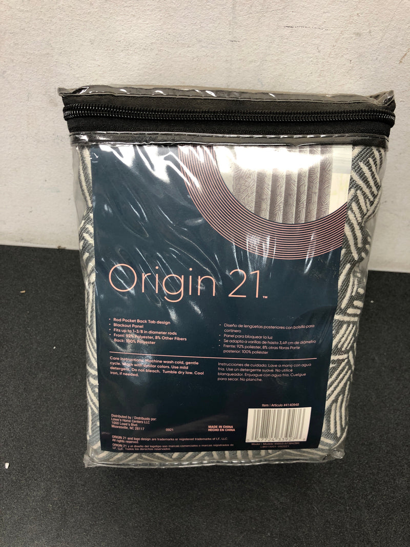 1 Set Origin 21 Dixton 50” X 84” Gray Blackout Rod Pocket Top Curtain Panel