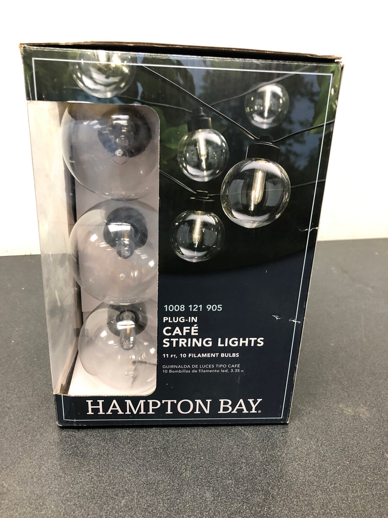 Hampton bay 12300-1 10-Bulbs 11 ft. Outdoor/Indoor Plug-In LED String Light with Filament Bulb