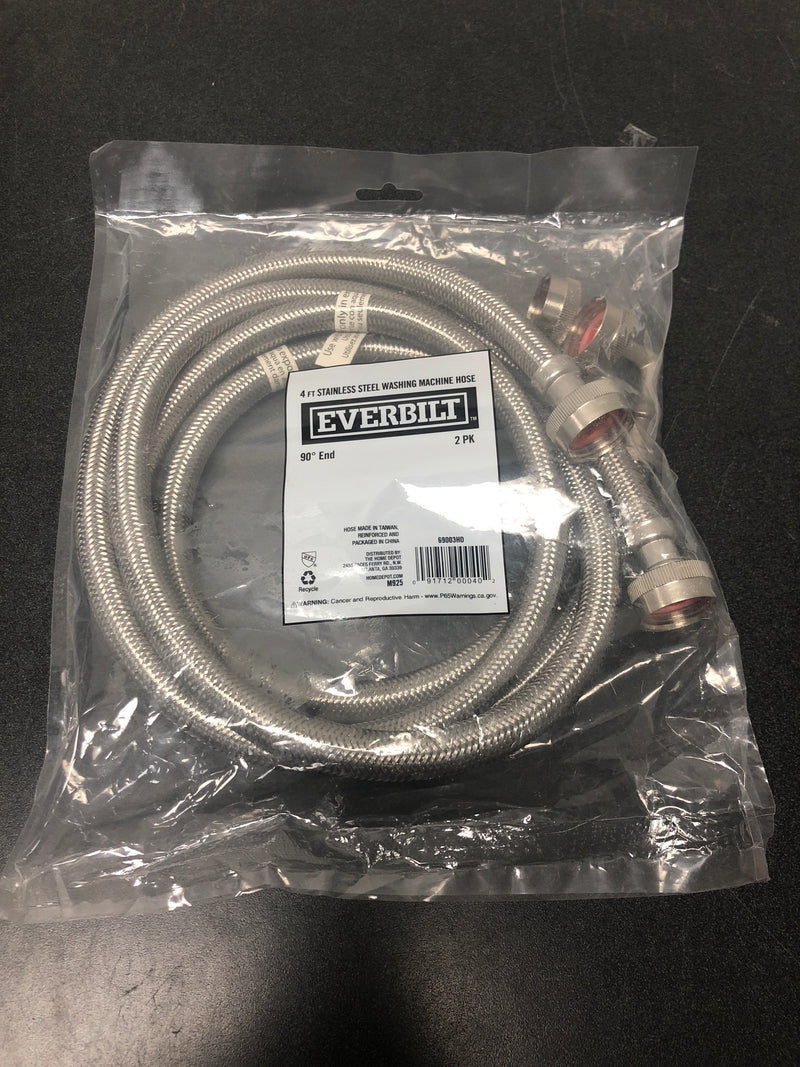 Everbilt 69003HD 4 ft. Polymer Coated Stainless Steel Washing Machine Connector (2-Pack)