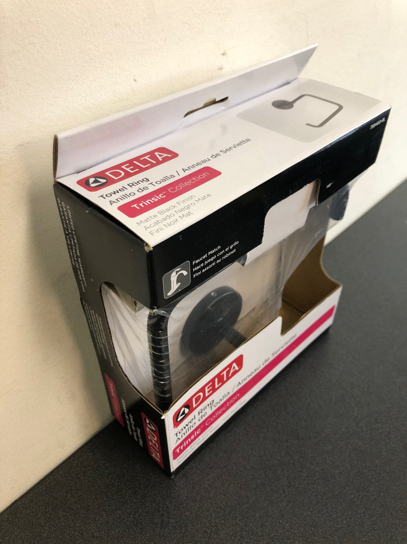 Trinsic Wall Mounted Towel Ring - Matte Black