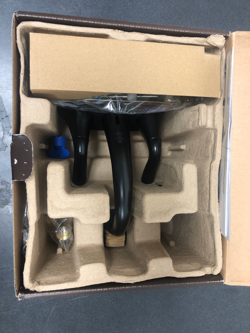 Signature Hardware 477028 Provincetown 1.2 GPM Centerset Bathroom Faucet with Metal Lever Handles and Pop-Up Drain Assembly - Matte Black