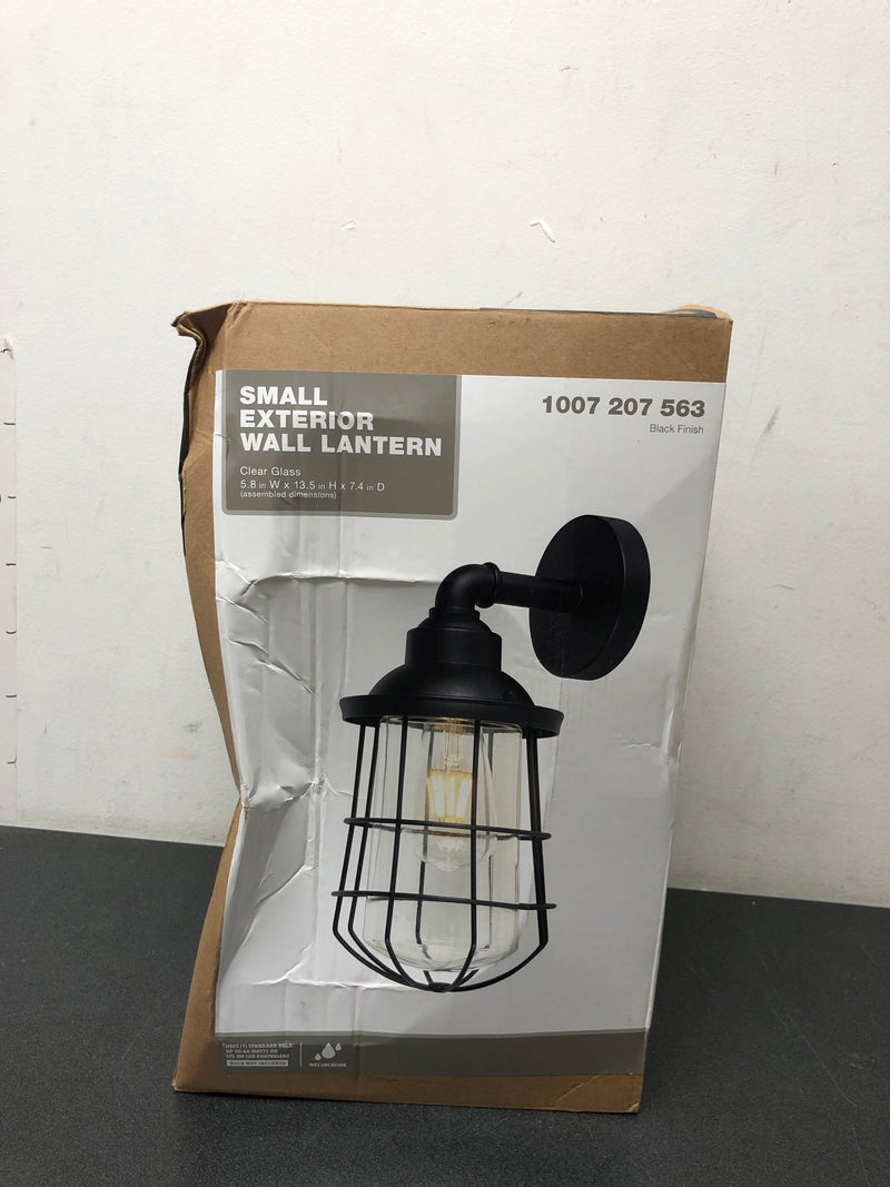 Private brand unbranded G19332 13.48 in. 1-Light Black Hardwired Outdoor Nautical Wall Lantern Sconce Light