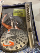 Waterpik YBW-939E/SBW-389ME 12-spray 5 in. High PressureDual Shower Head and Handheld Shower Head in Brushed Nickel