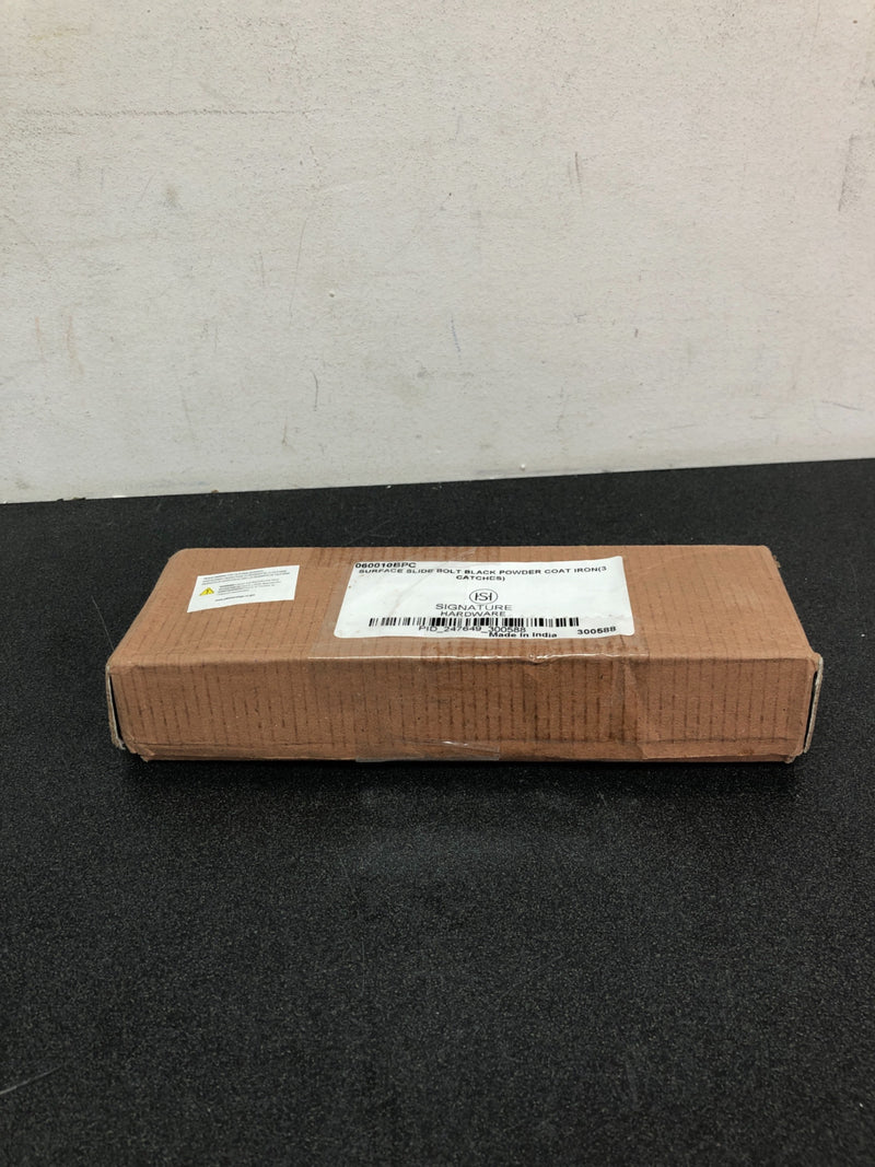 Signature Hardware 247649 8-1/4" Iron Surface Bolt - Black Powder Coat
