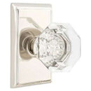 Emtek 8121OTUS14 Old Town Passage Door Knob Set with Rectangular Rose from the Brass Crystal Collection - Polished Nickel