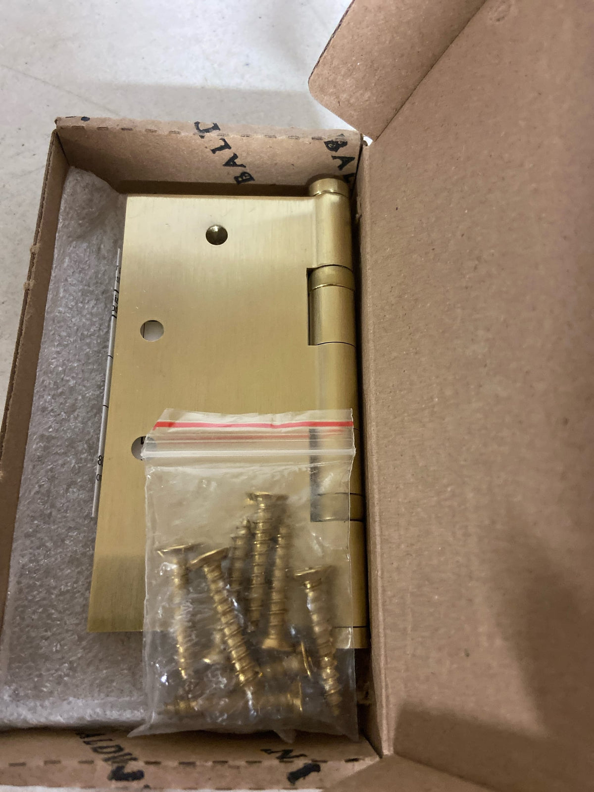 Baldwin 1046044I 4-1/2" Wide Ball Bearing Square Corner Mortise Door Hinge from the Estate Collection - Single Hinge - Satin Brass