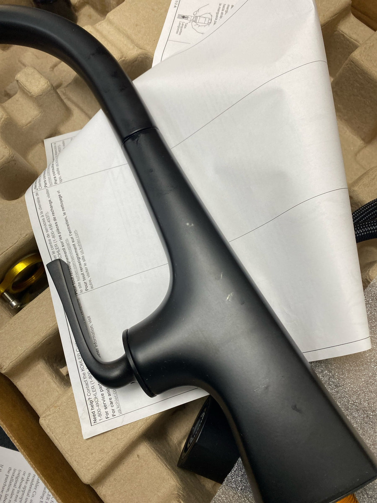 Kohler K-22062-BL Graze 1.5 GPM Single Hole Pull Down Kitchen Faucet - Matte Black