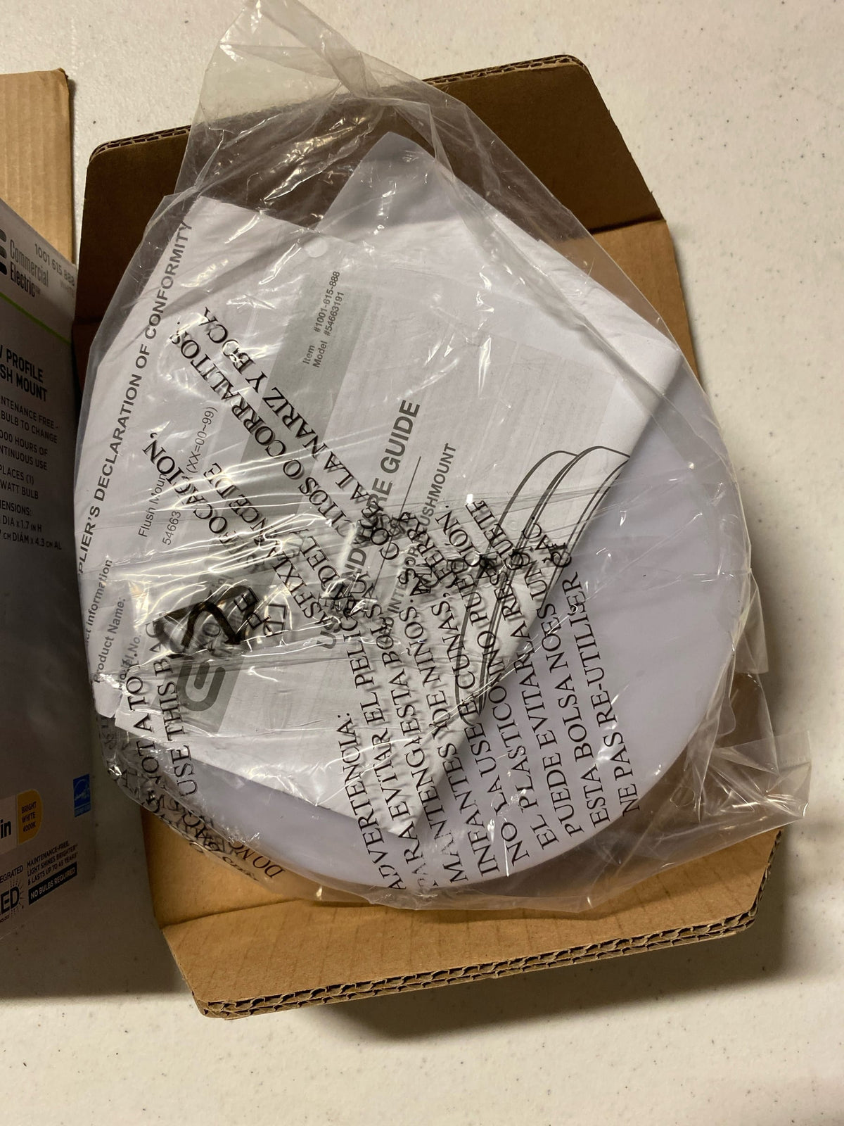 Commercial Electric 7" Round, LED, 810 Lumens Ceiling Flush Mount Light with Acrylic Lens