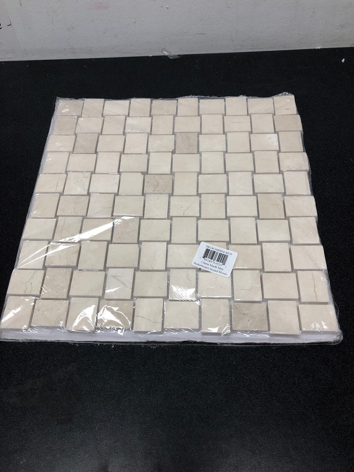 Shaw CS22Z-00200 Chateau Basketweave - 12-3/16" x 12-3/16" Sheet Rectangle Basketweave Mosaic Floor Tile - Marble Visual - Sold by Sheet (1.03 SF/Sheet) - Crema Marfil