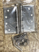 Deltana SS44BU32D-R 4 x 4 Inch Stainless Steel Square Corner Ball Bearing Residential Mortise Hinge - Pair - Satin Stainless Steel