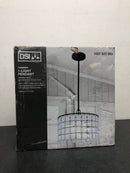 Dsi lighting HD6472D Camden 1-Light Matte Black Pendant with Frosted Bound Glass Shade