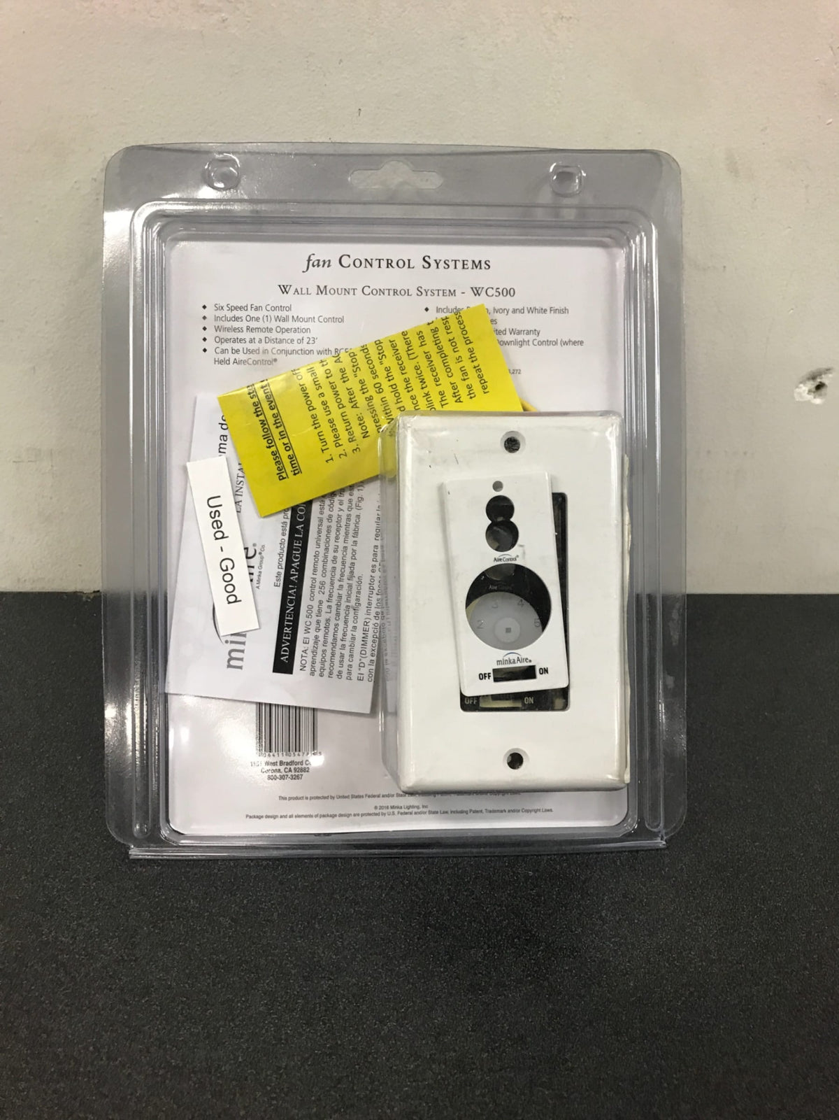 Minka Aire 6-Speed Off-White Wall-Mount Ceiling Fan Remote Control
