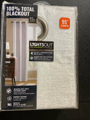 Lightsout with enershield technology HDPALOMA-100-470 Paloma White 38 in. W x 95 in. L Grommet 100% Blackout Curtain (Single Panel)