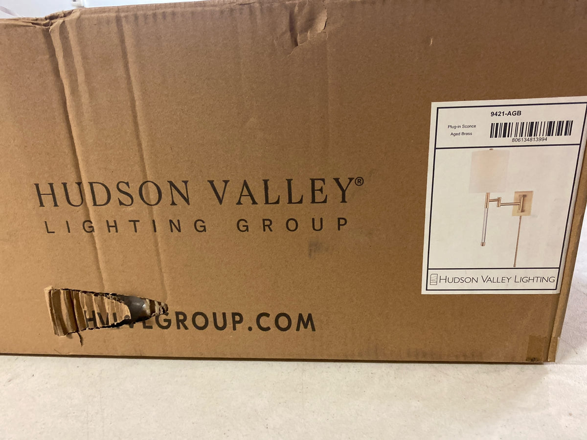 Hudson Valley Lighting 9421-AGB Englewood Single Light 20" Tall Wall Sconce - Aged Brass