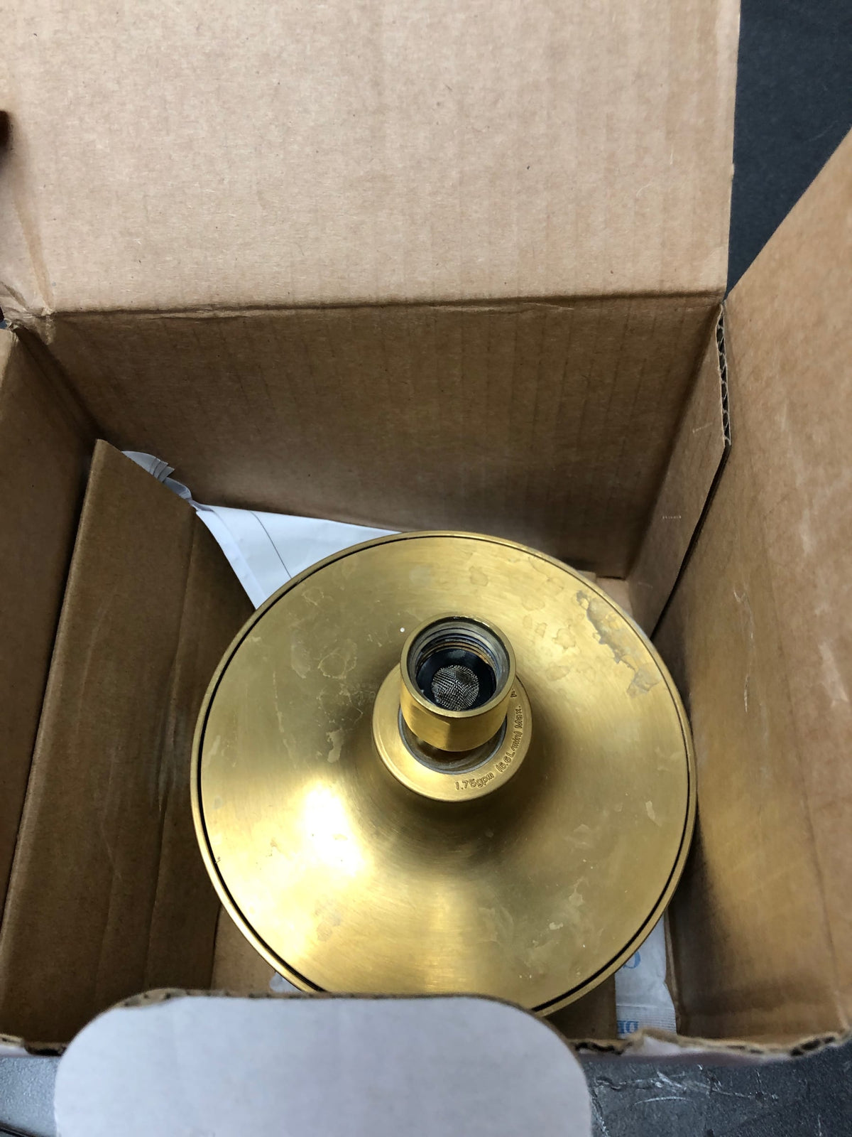 Kohler K-939-G-2MB Purist 1.75 GPM Single Function Shower Head with MasterClean Sprayface and Katalyst Air-Induction Technology - Vibrant Brushed Moderne Brass