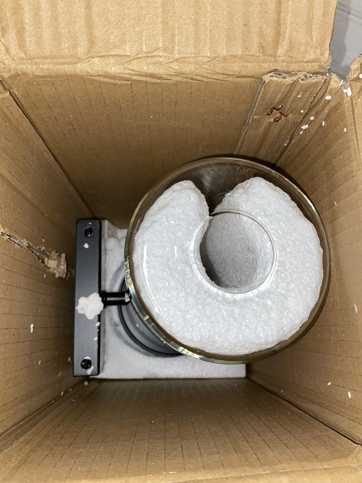 Living District Benny 1-Light Iron & Glass Bath Sconce in Black/Clear