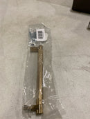 Emtek 84055.RECUS4.KNUS4 Knurled 6 Inch Center to Center Bar Cabinet Pull with Rectangular Stem from the SELECT Collection - Satin Brass / Satin Brass Stem