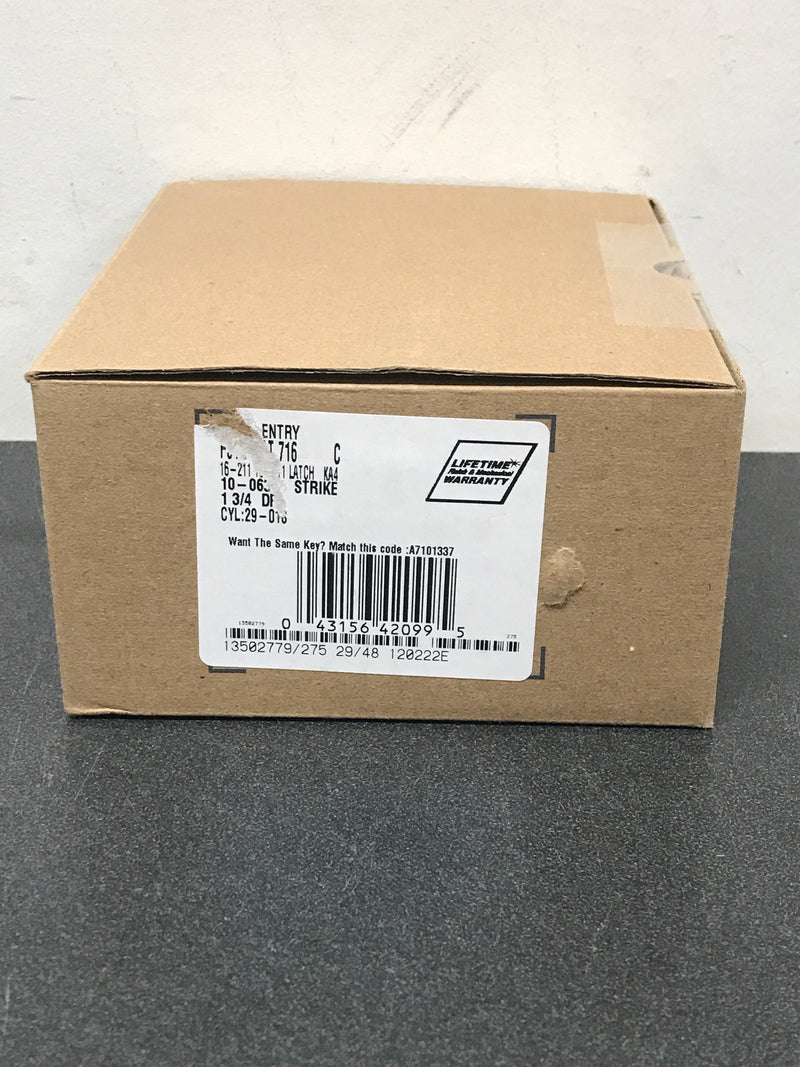 Unbranded F51A LAT 716 Aged Bronze Keyed Entry Latitude Door handle