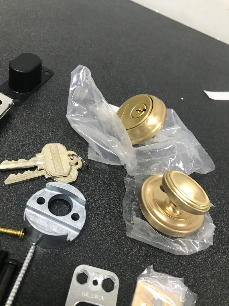 Baldwin 8031033 Traditional Solid Brass Single Cylinder Keyed Entry Deadbolt from the Estate Collection - Vintage Brass