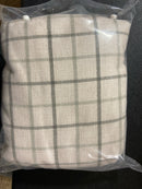 Madison park MP40-8682 Salford Natural Polyester 50 in. W x 95 in. L Plaid Faux Leather Tab Top Light Filtering Curtain Single Panel