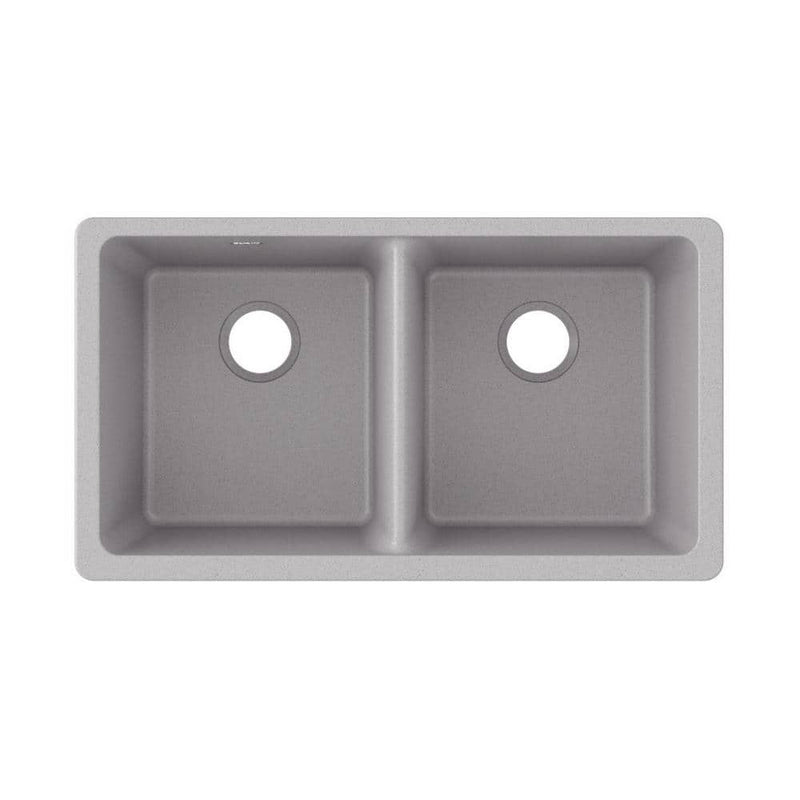 Elkay ELGU3322GS0 Quartz Classic 33" Undermount Double Basin Quartz Composite Kitchen Sink - Greystone
