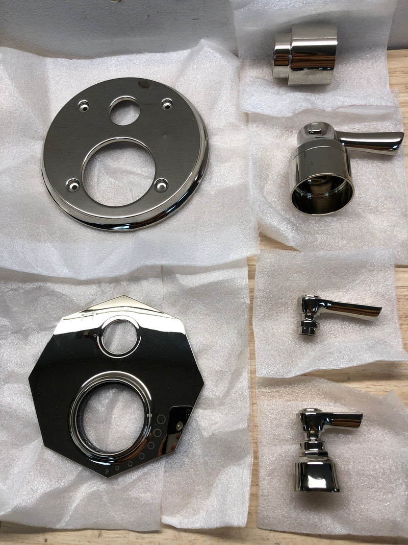 Brizo T75561-PN Rook Thermostatic Valve Trim with Integrated Volume Control and 3 Function Diverter for Two Shower Applications - Less Rough-In - Brilliance Polished Nickel