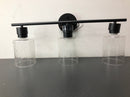 Bellevue GBF13025MBK Lydia 3 Light 23" Wide Bathroom Vanity Light with Seeded Glass Shades - Matte Black